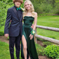 Simple Green Prom Dress With A Slit,Senior Prom Gown Y7303