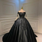 Black Long Sleeves Ball Gown Sweet 16 Dress Y5756