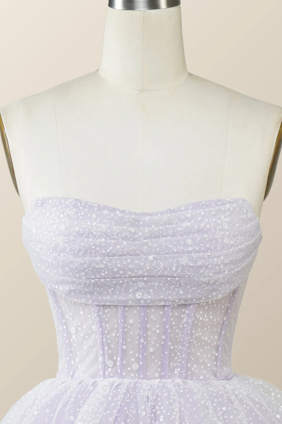 Lavender Strapless Cowl Neck Short A-line Homecoming Dress  Y2780
