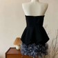 Black Strapless Tulle 3D Floral Cocktail Dress Strapless Homecoming Dress Y8105