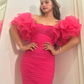 Chic Hot Pink Bodycon Dress,Hot Pink Homecoming Dress  Y2562