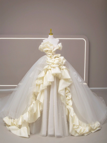 Chic Tulle Puffy Wedding Dress Bridal Dress Y2745