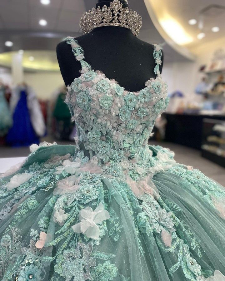 Glamorous 3D Flowers Ball Gown,Princess Dress,Sweet 16 Dress  Y2320