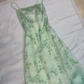 Pretty Green Spaghetti Straps Tulle Sequins A Line Party Prom Dress Y8141