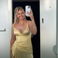 Yellow V Neck Ruffle Midi Dress,Fall Prom Dress Y2946