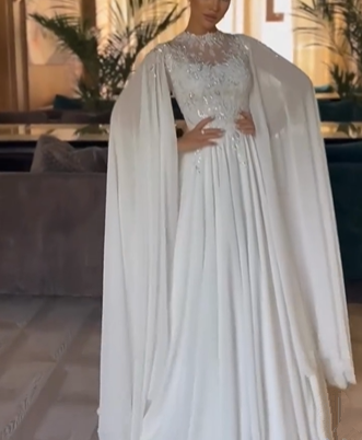 Generous White A-line Prom Dress,White Prom Gown Y6726