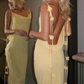 Pretty Yellow Backless Evening Dress Long Prom Dress With Flowers Y7890