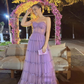 A Line Lilac Prom Dress, Strapless Formal Evening Gown Y4816