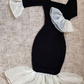 Retro Black Mermaid Square Neckline Prom Dress,Black Party Dress Y4076