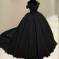 Gothic Black Off The Shoulder Ball Gown,Sweet 16 Dress Y5758