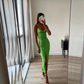 Green Midi-length Prom Dress,Green Party Gown Y7279