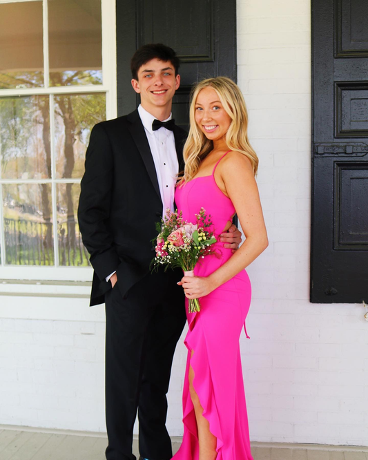 Elegant Hot Pink Sleeveless Prom Dress,Winter Dance Dress  Y4368