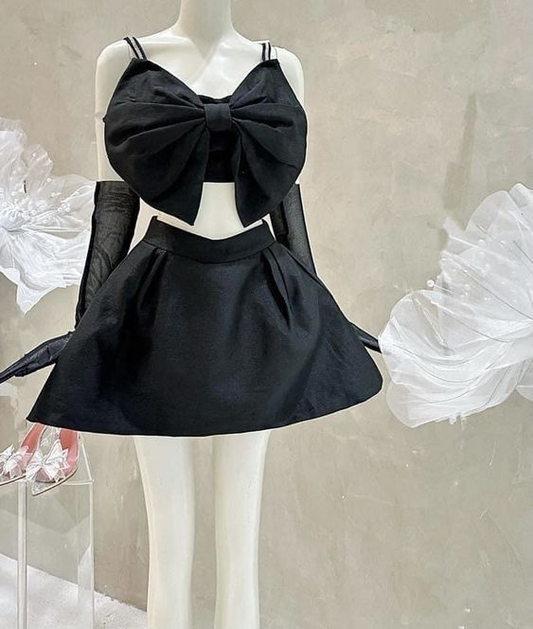 New Arrival Black Two Piece Homecoming Dress,Black Party Dress  Y2031