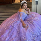 Luxurious Lavender Ball Gown With Butterflies,Sweet 16 Dress Y6755