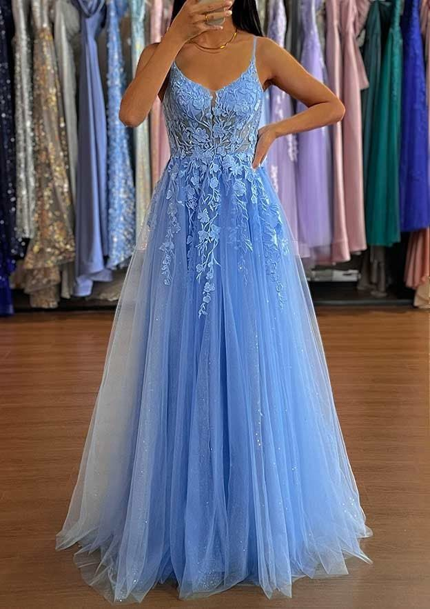 Blue Formal Dress Prom Dress A line Long Party Dress For Girls Wedding Party Dress Formal Wear Y7382