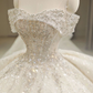 Off Shoulder Wedding Dresses, Large Trailing Princess Tail Dress, Backless White Wedding Dress Y6868