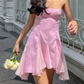 A-line Pink Homecoming Dress,Pink Cocktail Dress Y2667