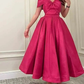 A-Line Prom Dress Elegant Wedding Guest Dress Summer Ankle Length Sleeveless Off Shoulder Satin with Pleats Y4973