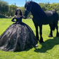 Black Off The Shoulder Ball Gown,Sweet 16 Dress,Quinceanera Dress Y5299