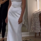 Elegant White Satin Wedding Dress,White Bridal Dress Y4154