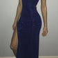 Sexy Royal Blue Evening Dress,Glitter Royal Blue Prom Gown Y4419