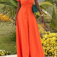 Retro Orange A-line Prom Dress,Orange Fall Dress Y4068