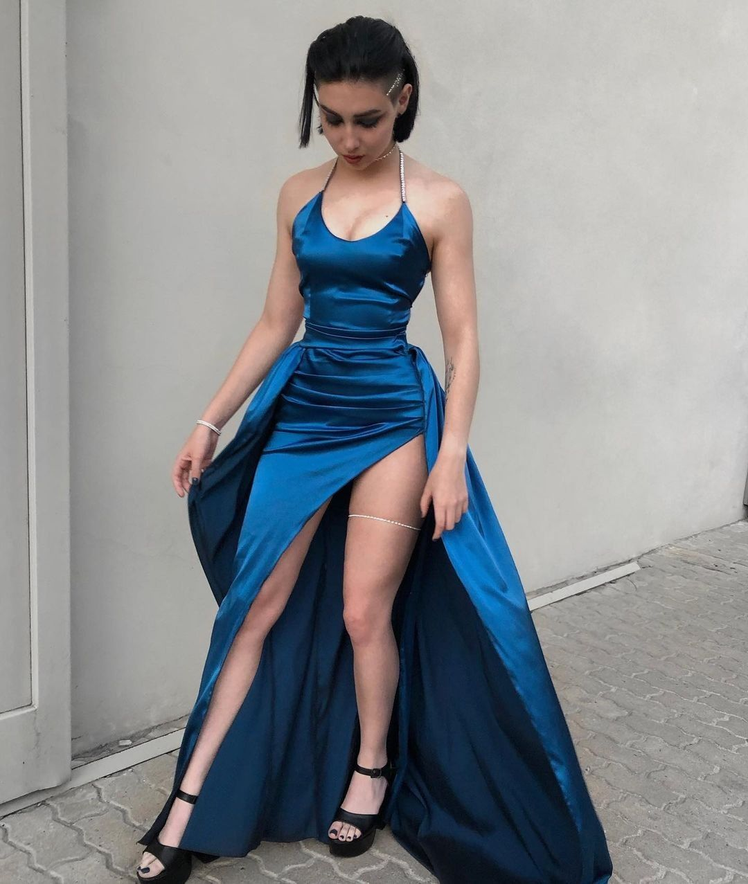 Sexy Blue Backless Prom Dress,Blue Evening Dress Y4567