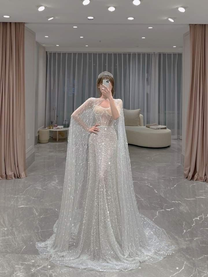 Stunning Mermaid Wedding Dress,Shiny Bridal Dress Y4485
