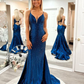 Sparkly Mermaid V Neck Long Prom Dress Y6759