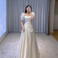 Vintage White A-line Wedding Dress,White Bridal Dress Y4417