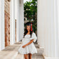 White A-line Short Graduation Dress,White Homecoming Dress  Y1843