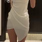 White Wrap Dress,White Short Mini Dress,White Short Homecoming Dress Y1847