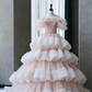 Fairy Tulle Pleated Layered Ball Gown Sweet Quinceanera Dress Y7702