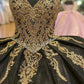 Beading Quinceanera Dresses Gold Sequin Applique Princess Ball Gown With Cape Y1516