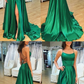 Spaghetti Straps Open Back Prom Dress Satin Formal Evening Gown Y184