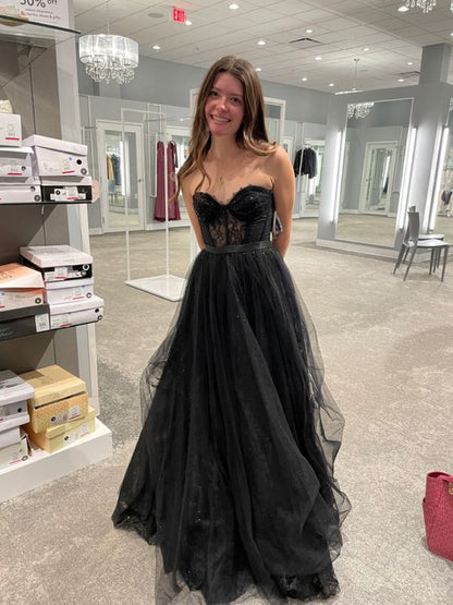 Generous Black Tulle Prom Dress Corset Top Graduation Dress Y314