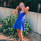 A-line Blue Short Homecoming Dress Cute Hoco Dress Y302