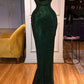 Stunning Emerald Green Mermaid Evening Dress Sleeveless Formal Gown Y123