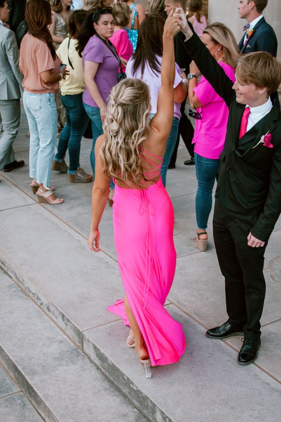 Elegant Hot Pink Mermaid Prom Dress,Sexy Formal Gown Y1509