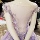 Hi-low Party Dress Lace Appliques Purple Prom Dress Y1077