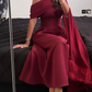 Burgundy Satin Long Prom Dress Chic Evening Dress Y409