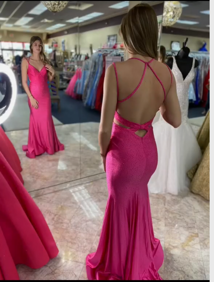 Classic Mermaid Prom Dress Backless Evening Dress Elegant Prom Gown Y641