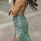 Charming sequin v-neck long prom dress, graduation dress Y1401