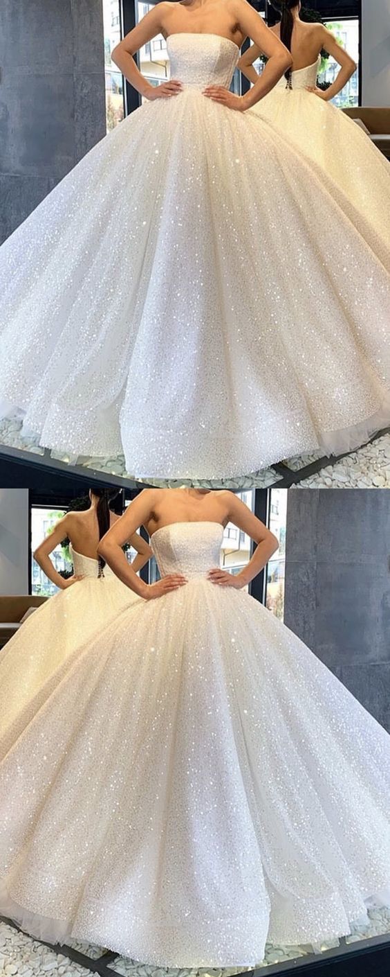 custom drsses Strapless Bodice Corset Sequin Ball Gown prom dresses Bling Bling S7641