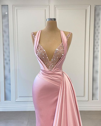 Pink Long Prom Dress,Pageant Dress,Evening Dress,Graduation School Party Gown Y562