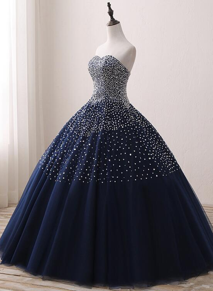 Blue Sequins Quinceanera Dresses, Gorgeous Formal Gowns,Ball Gown Y930