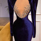 Glamorous Purple Long Sleeves Velvet Evening Dress , Pageant Dress  Y747