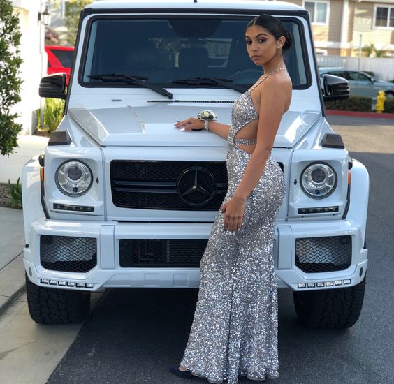 Fashion spaghetti strap silver prom dress with beading, elegant silver sequin evening dress,bodycon mermaid sequin party dress Y578