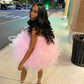 Pink Tulle Birthday Outfit Short Homecoming Dress Y326
