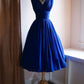 Royal Blue V Neck Tulle Short Homecoming Dress Y1128